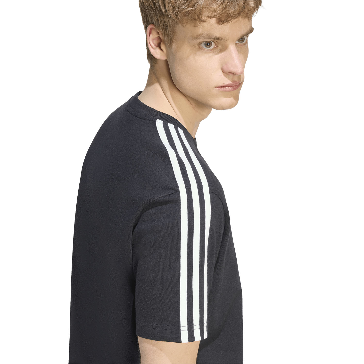adidas Essentials 3 Stripes Single Maglietta - Black/White