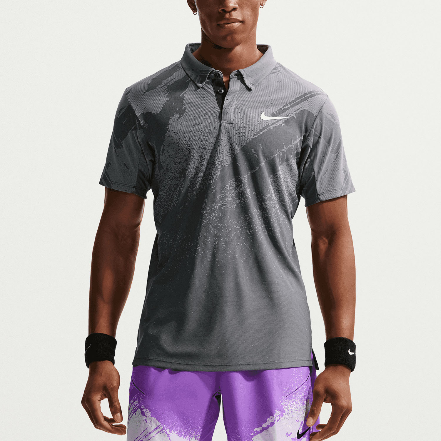 Nike Court Slam Polo de Tenis Hombre - Anthracite/Cool Grey/White