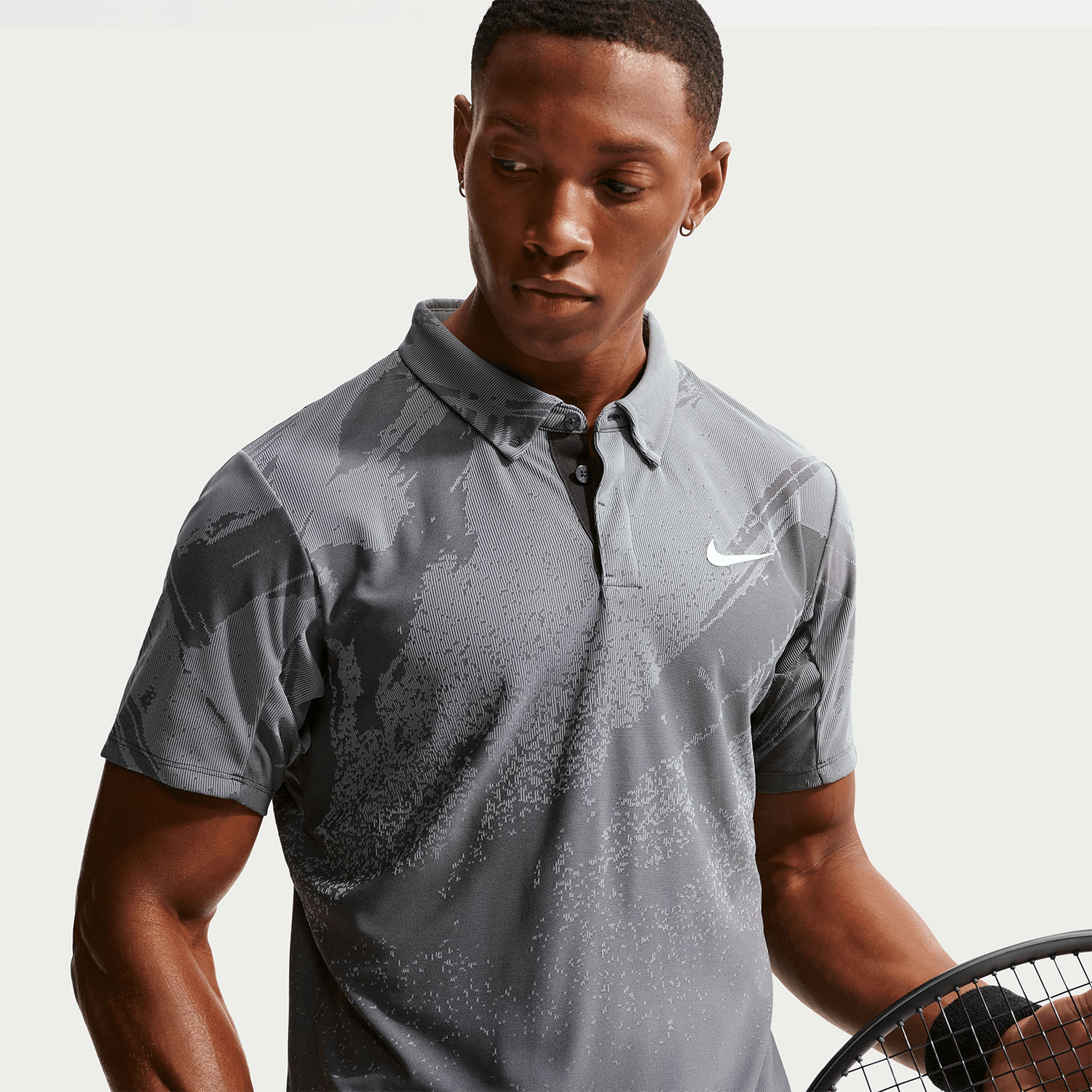 Nike Court Slam Polo de Tenis Hombre - Anthracite/Cool Grey/White