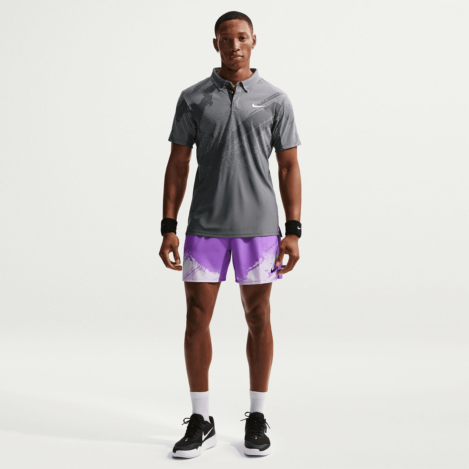 Nike Court Slam Polo de Tenis Hombre - Anthracite/Cool Grey/White