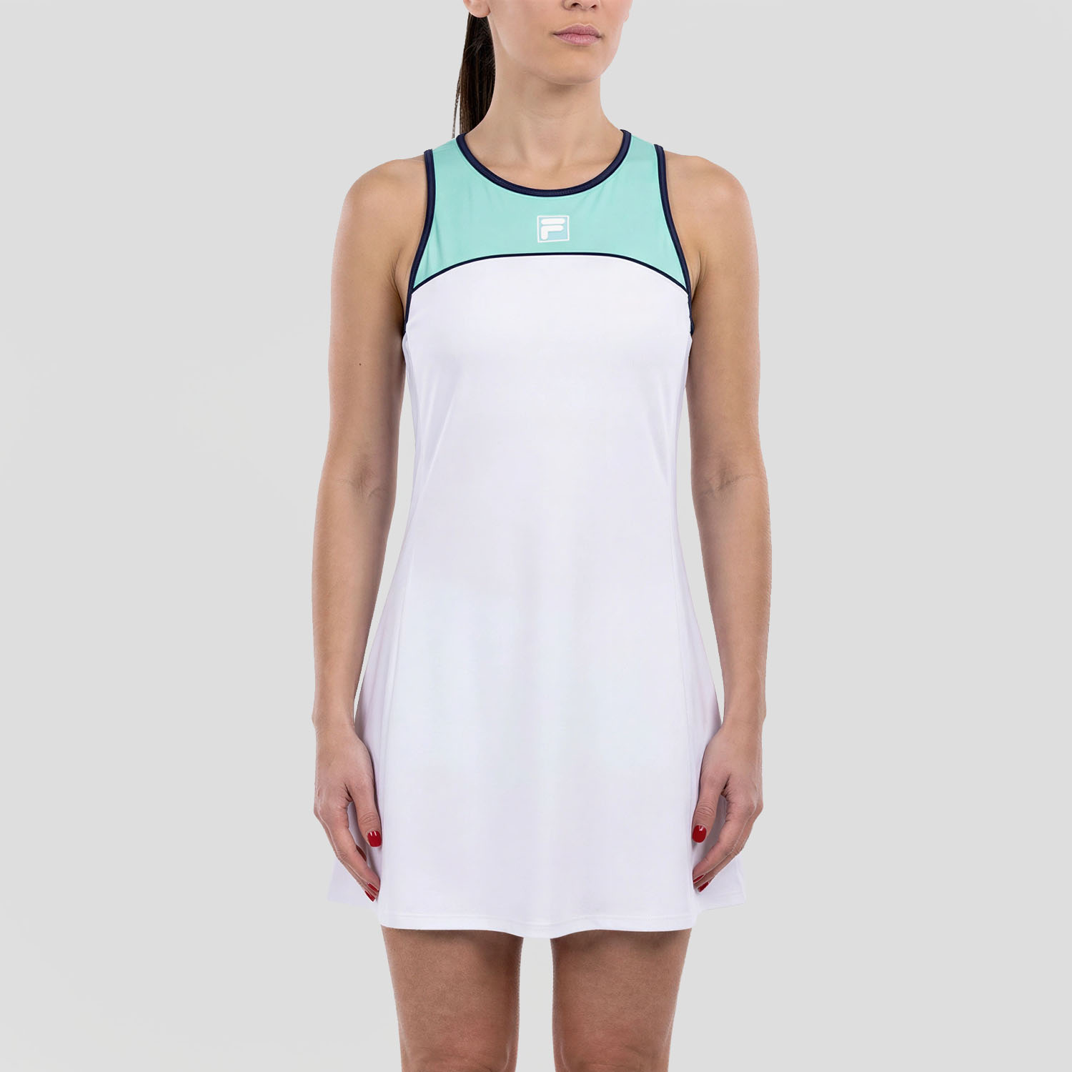Fila Skylar Women's Tennis Dress - White/Aqua Sky