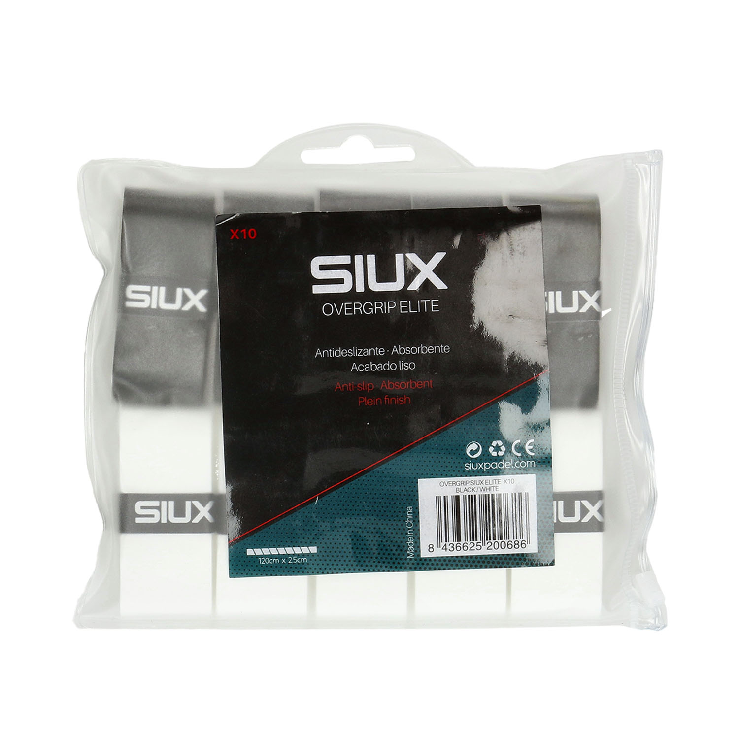 Siux Elite x 10 Sobregrip - White/Black