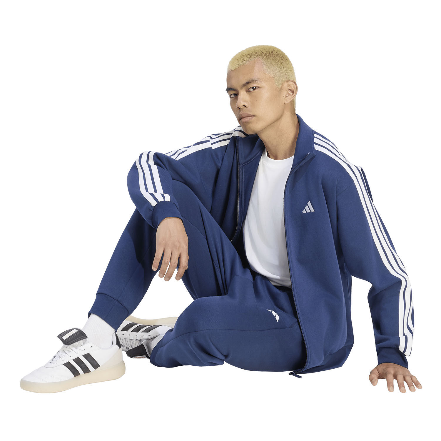 adidas 3 Stripes Logo Tracksuit - Team Navy Blue 2/White