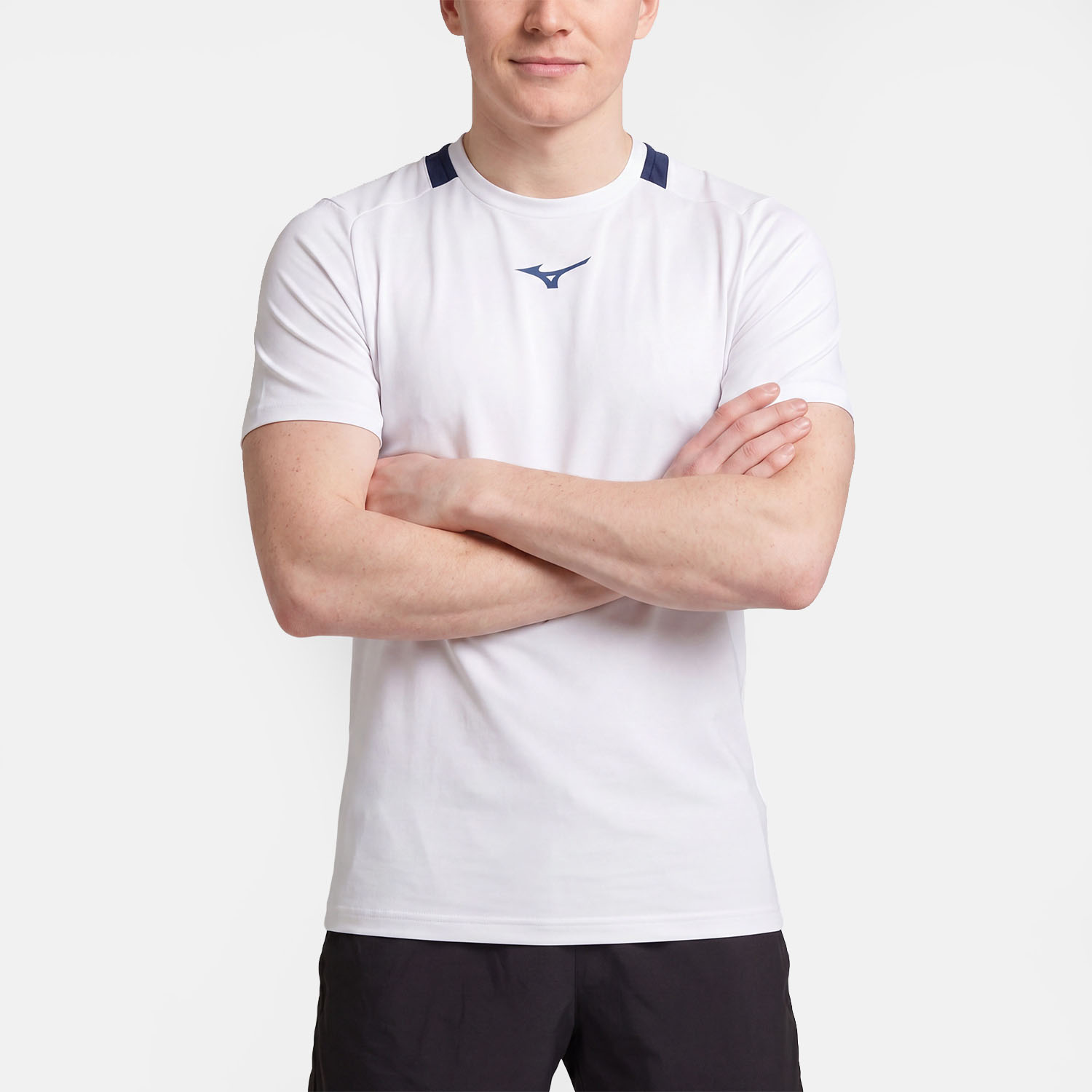 Mizuno Logo T-Shirt - White/Insignia Blue