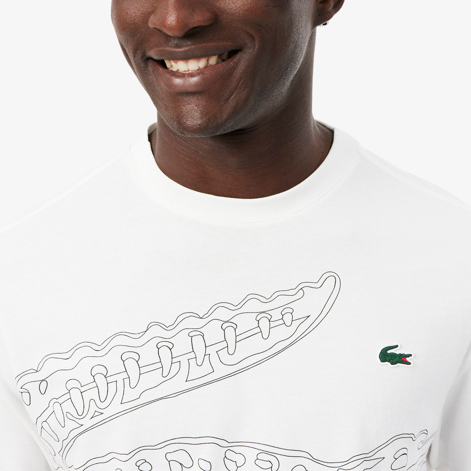 Lacoste XXL Logo Print T-Shirt - Blanc/Noir