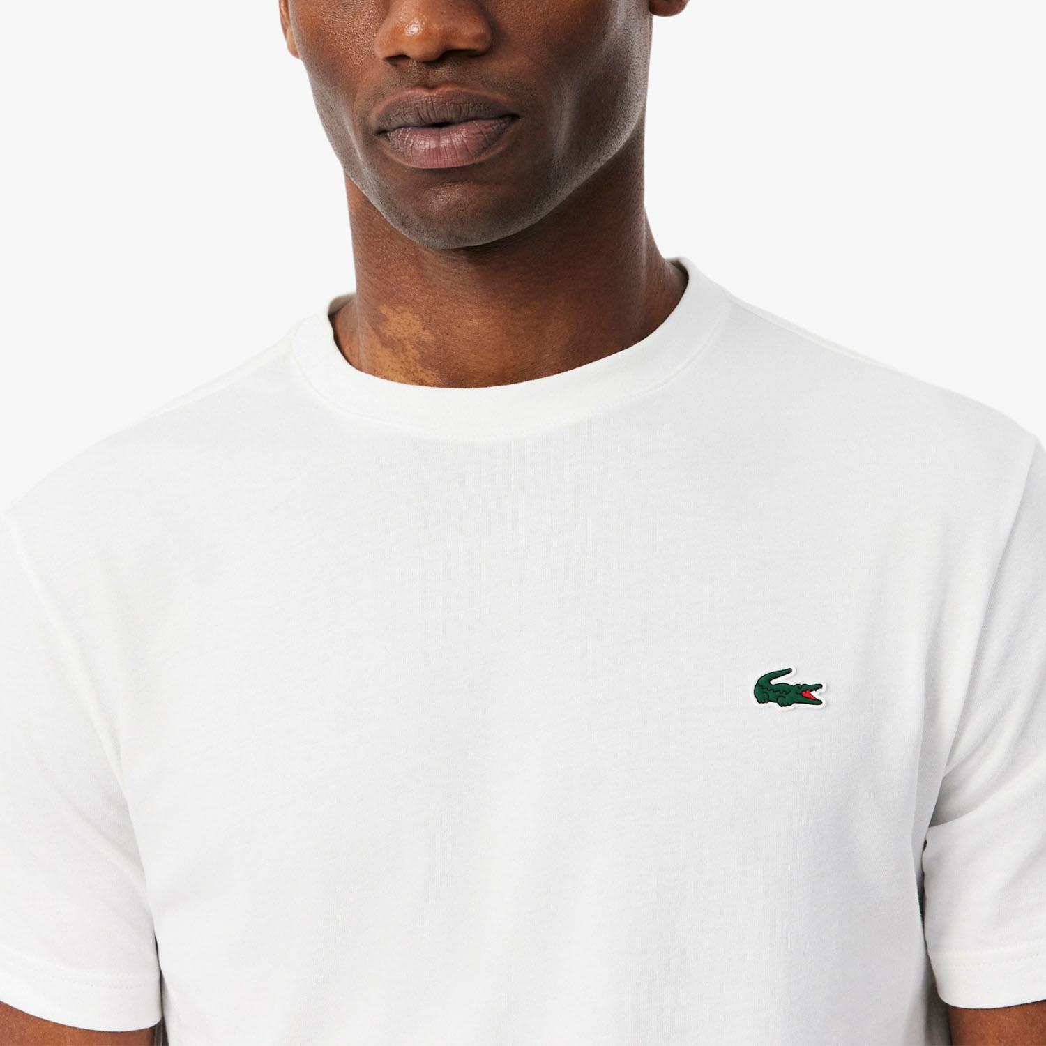 Lacoste Ultra Dry Back Print T-Shirt - Blanc/Bleu Clair