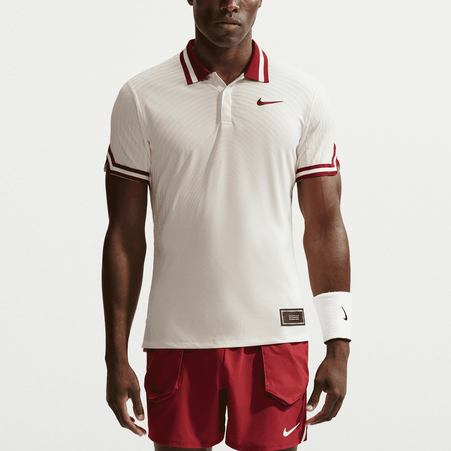 Nike Court Slam Jannik Polo - Pale Ivory/Team Red