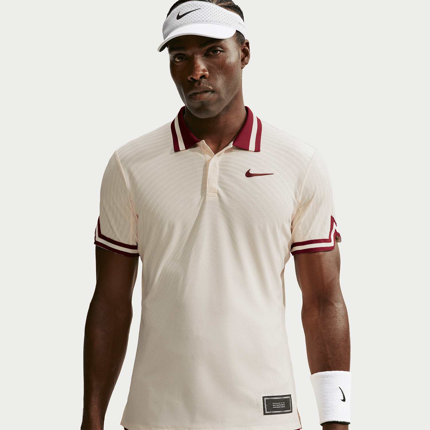 Nike Court Slam Jannik Polo - Pale Ivory/Team Red