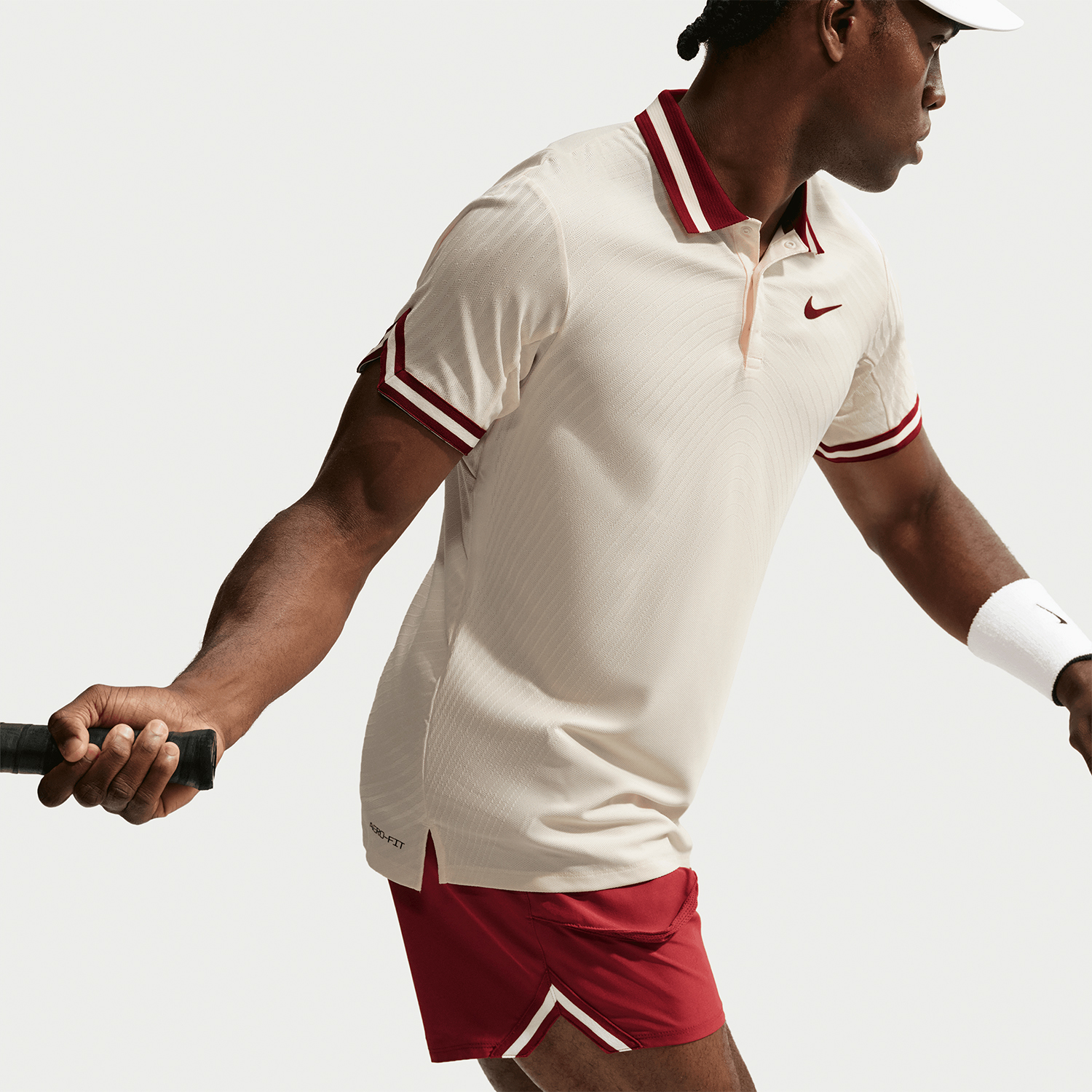 Nike Court Slam Jannik Polo - Pale Ivory/Team Red