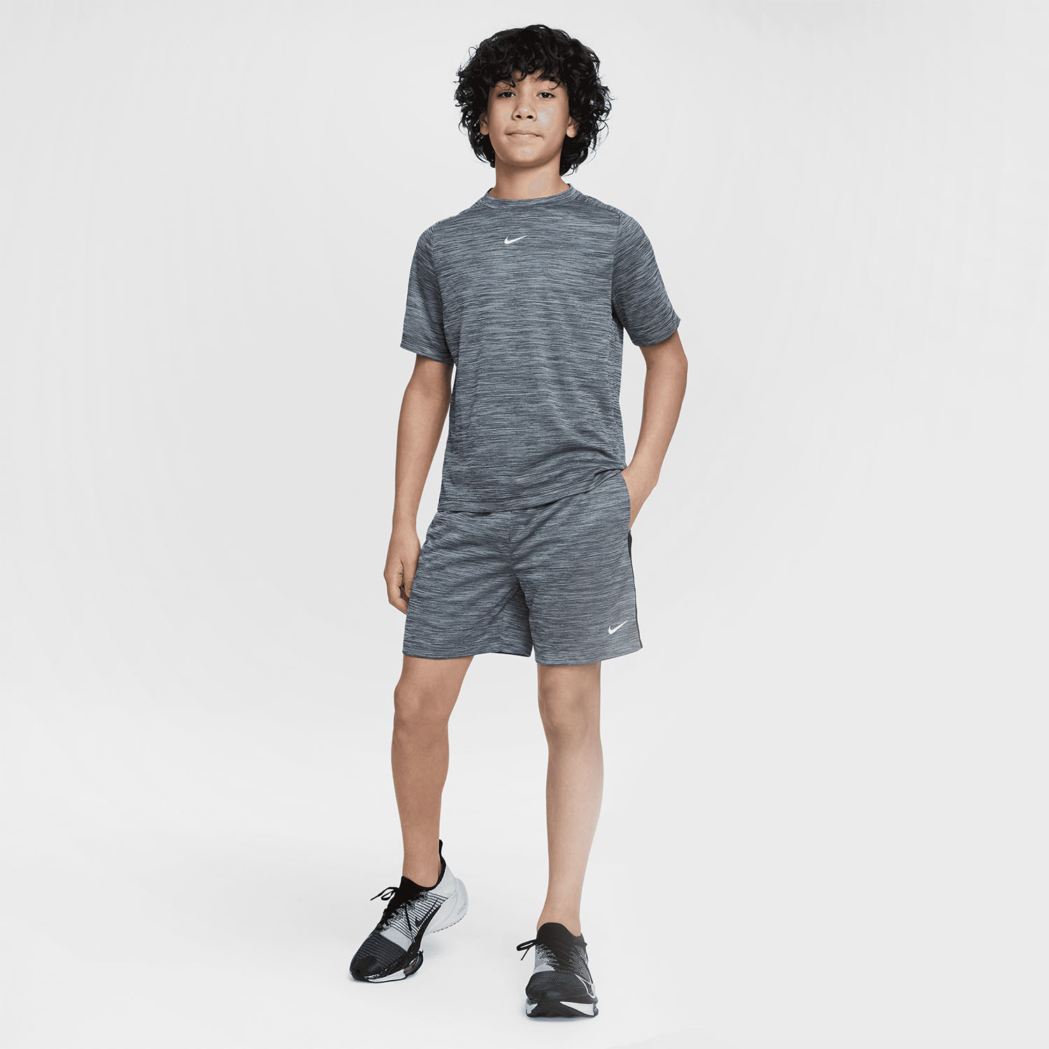 Nike Dri-FIT 5in Shorts Junior - Black/Light Smoke Grey/Black/White