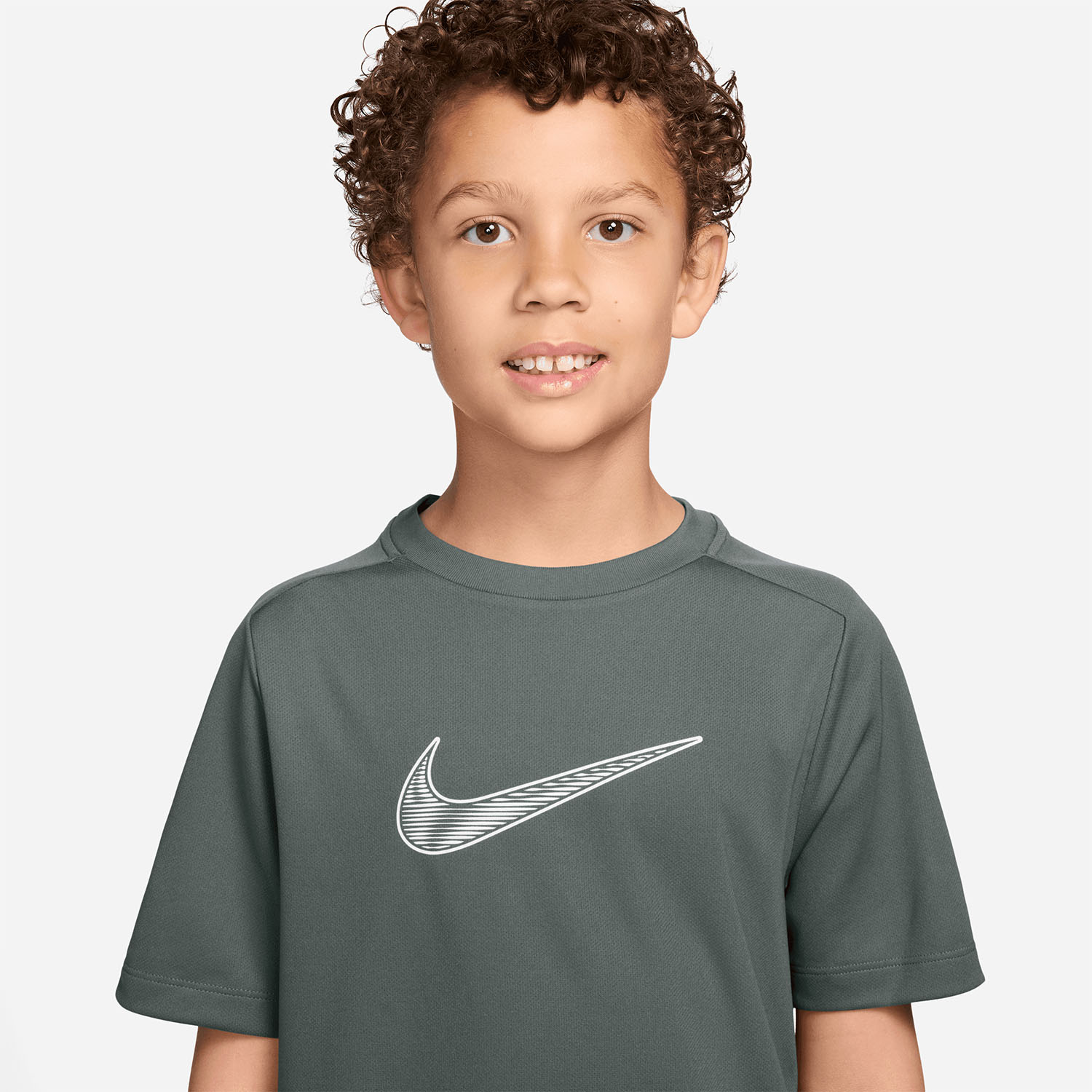Nike Multi Swoosh T-Shirt Boy - Camo Green/White
