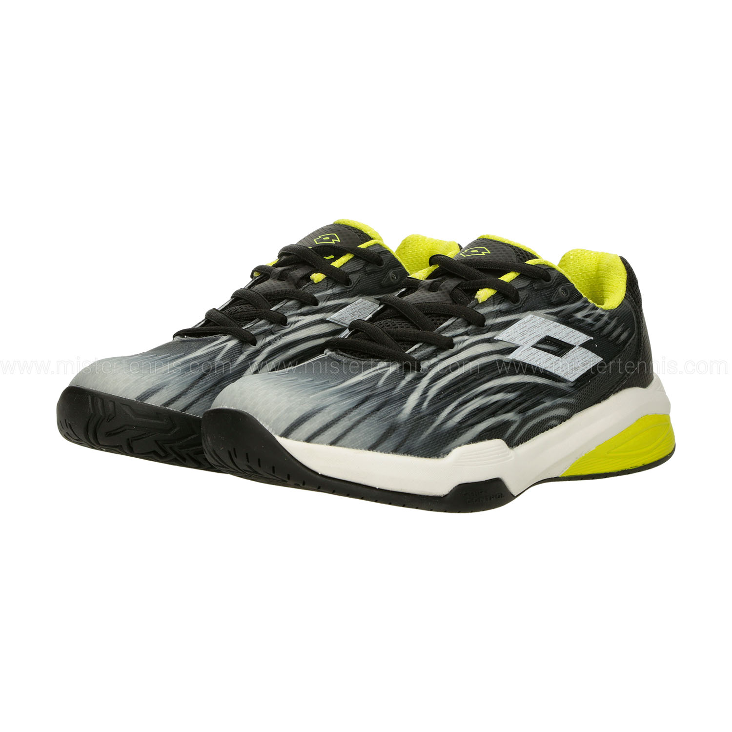 Lotto Mirage 200 II All Round Niños - All Black/All White/Acacia Green
