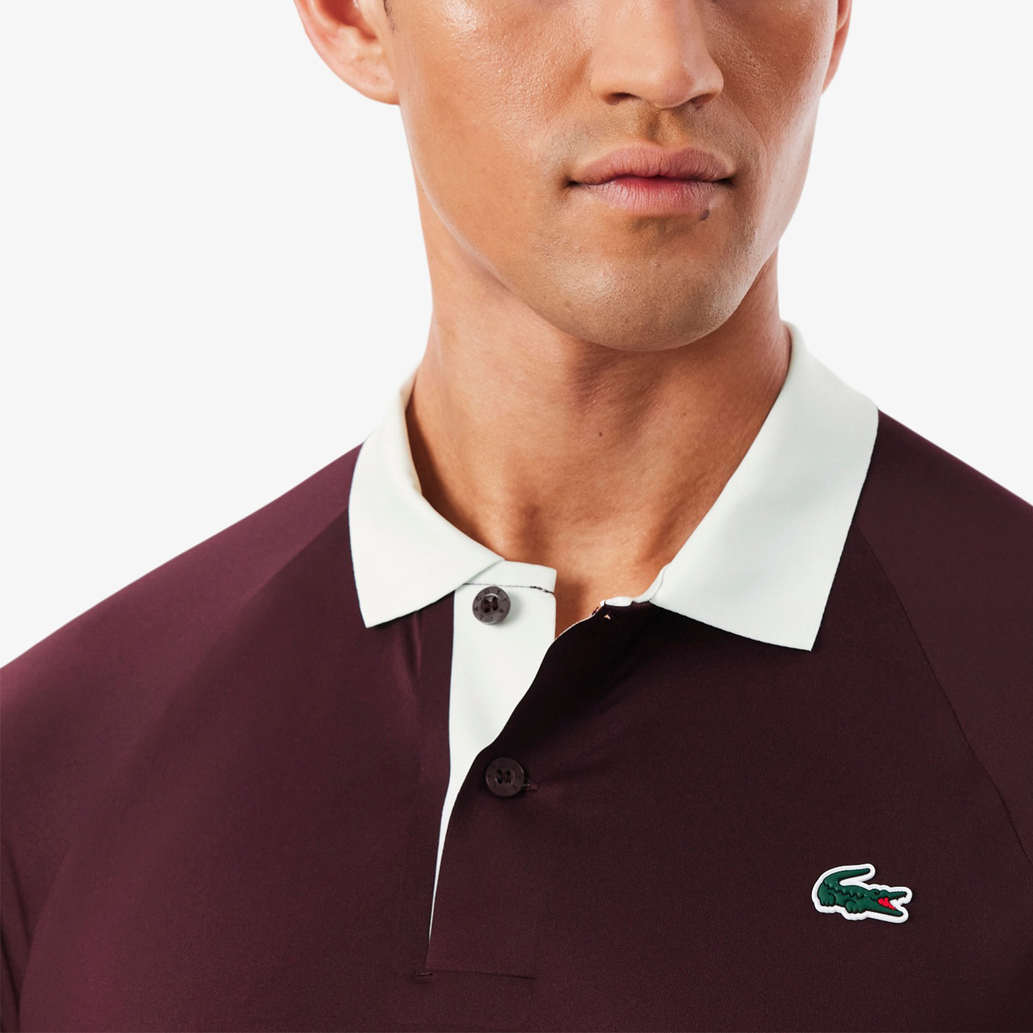 Lacoste X Novak Djokovic On Court Polo - Marron/Blanc