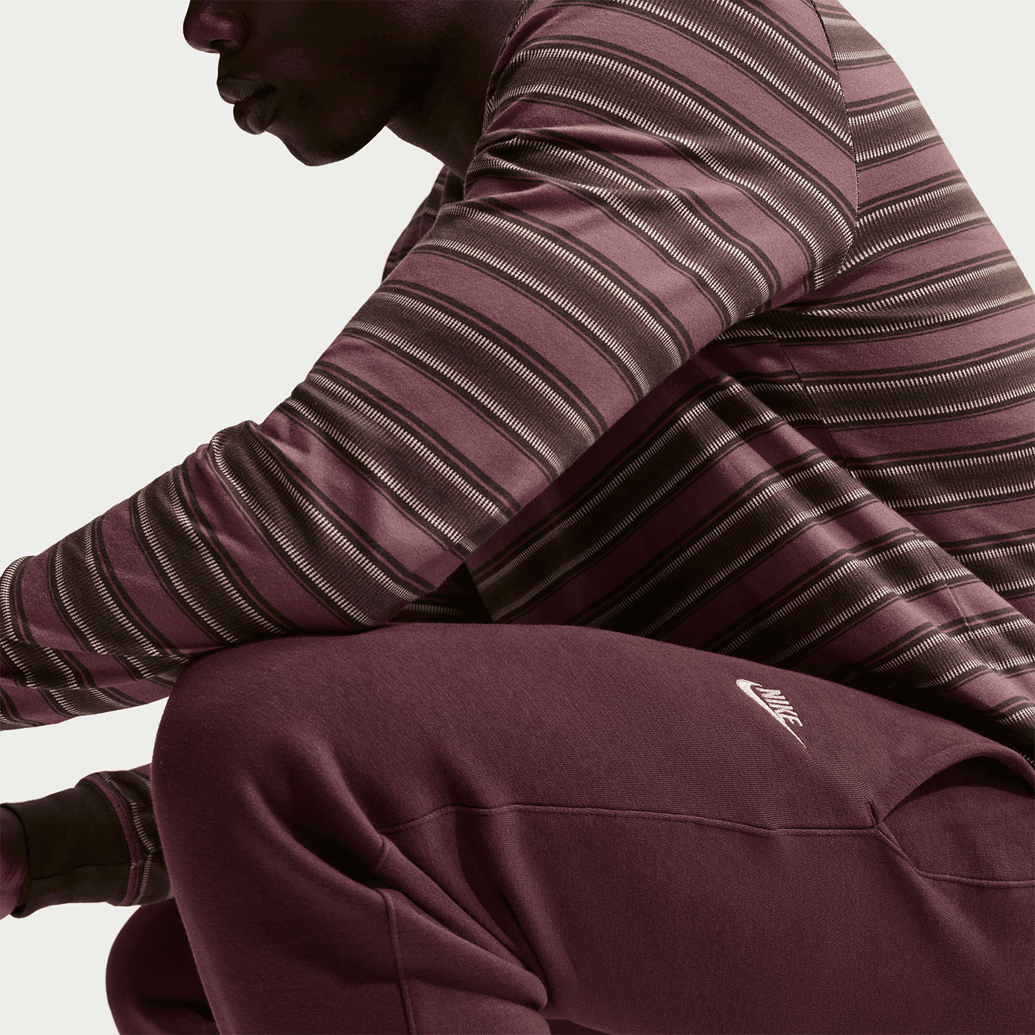 Nike Club Pants - Burgundy Crush/Metallic Gold