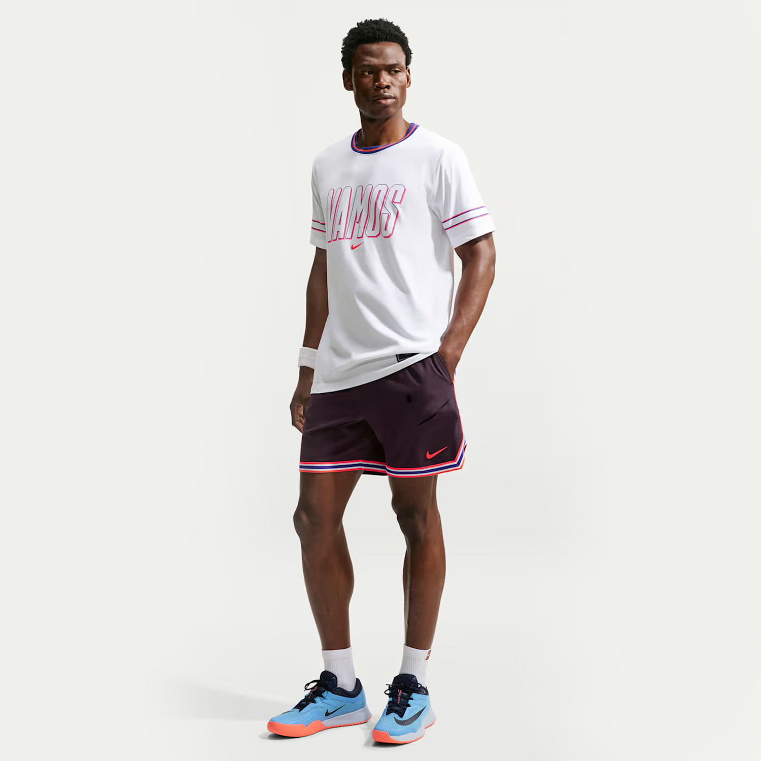 Nike Court Slam Carlos 6in Shorts - Burgundy Ash/Bright Crimson