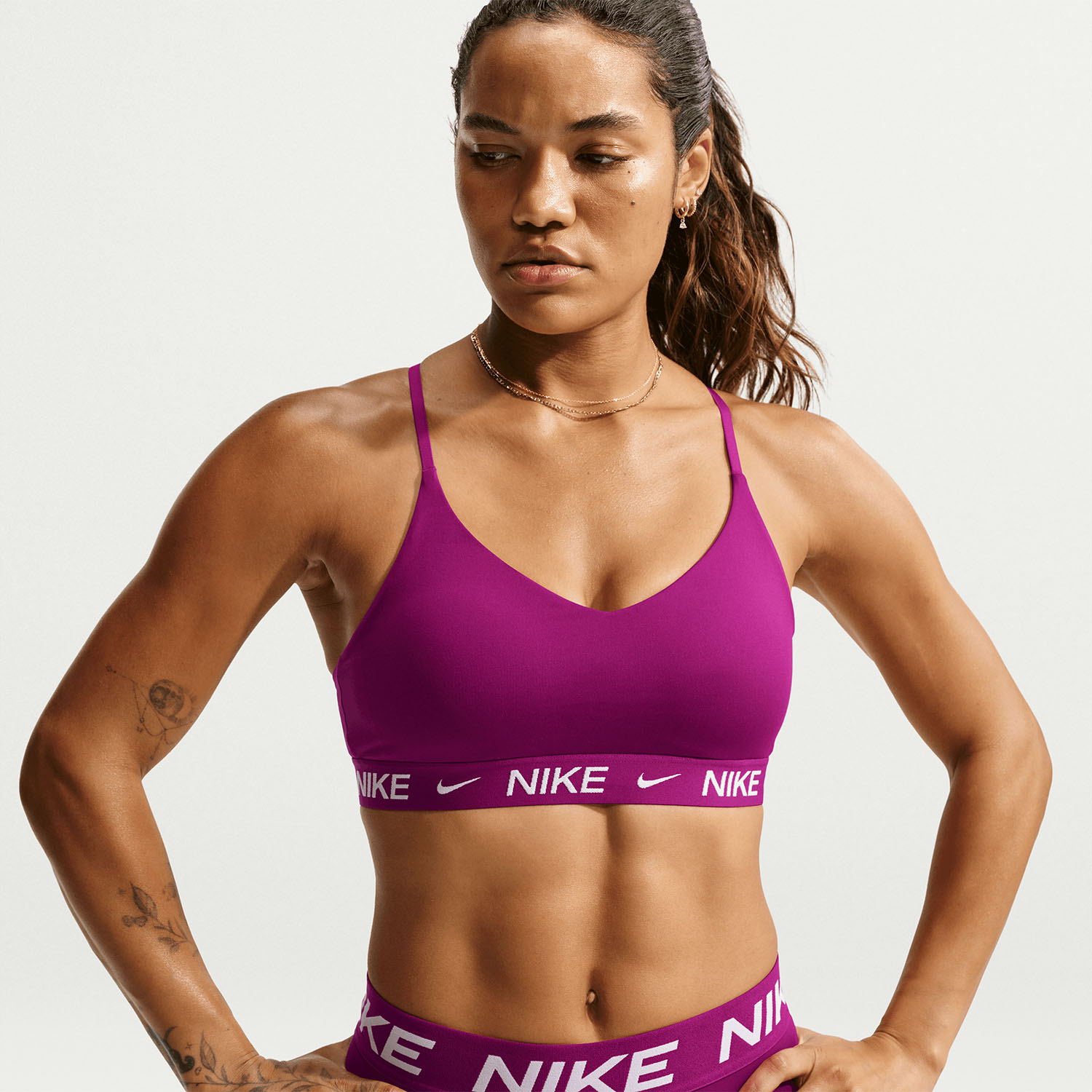 Nike Indy Swoosh Sports Bra - True Berry