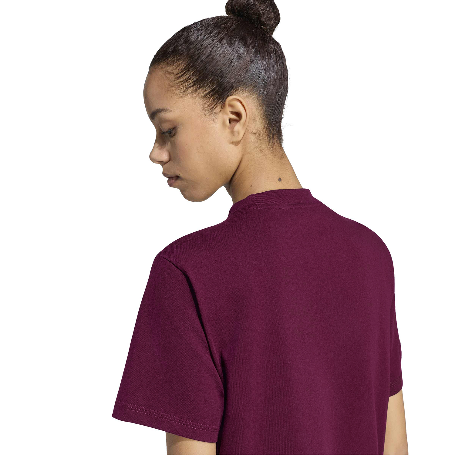 adidas Essentials Three Stripes T-Shirt - Maroon/White