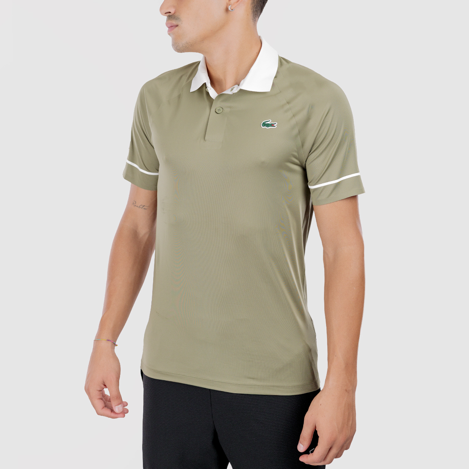 Lacoste X Novak Djokovic On Court Polo - Vert Kaiki/Blanc