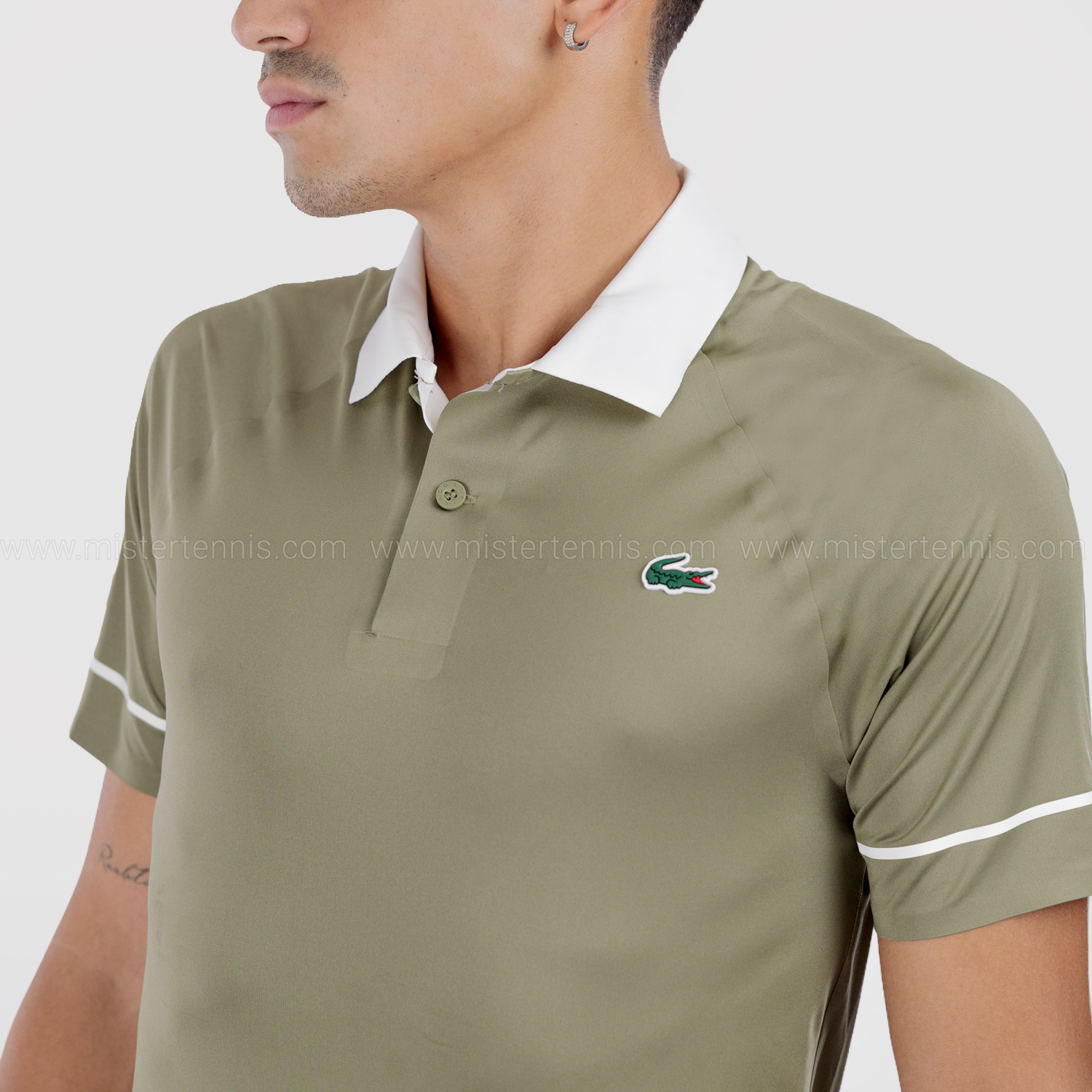 Lacoste X Novak Djokovic On Court Polo - Vert Kaiki/Blanc