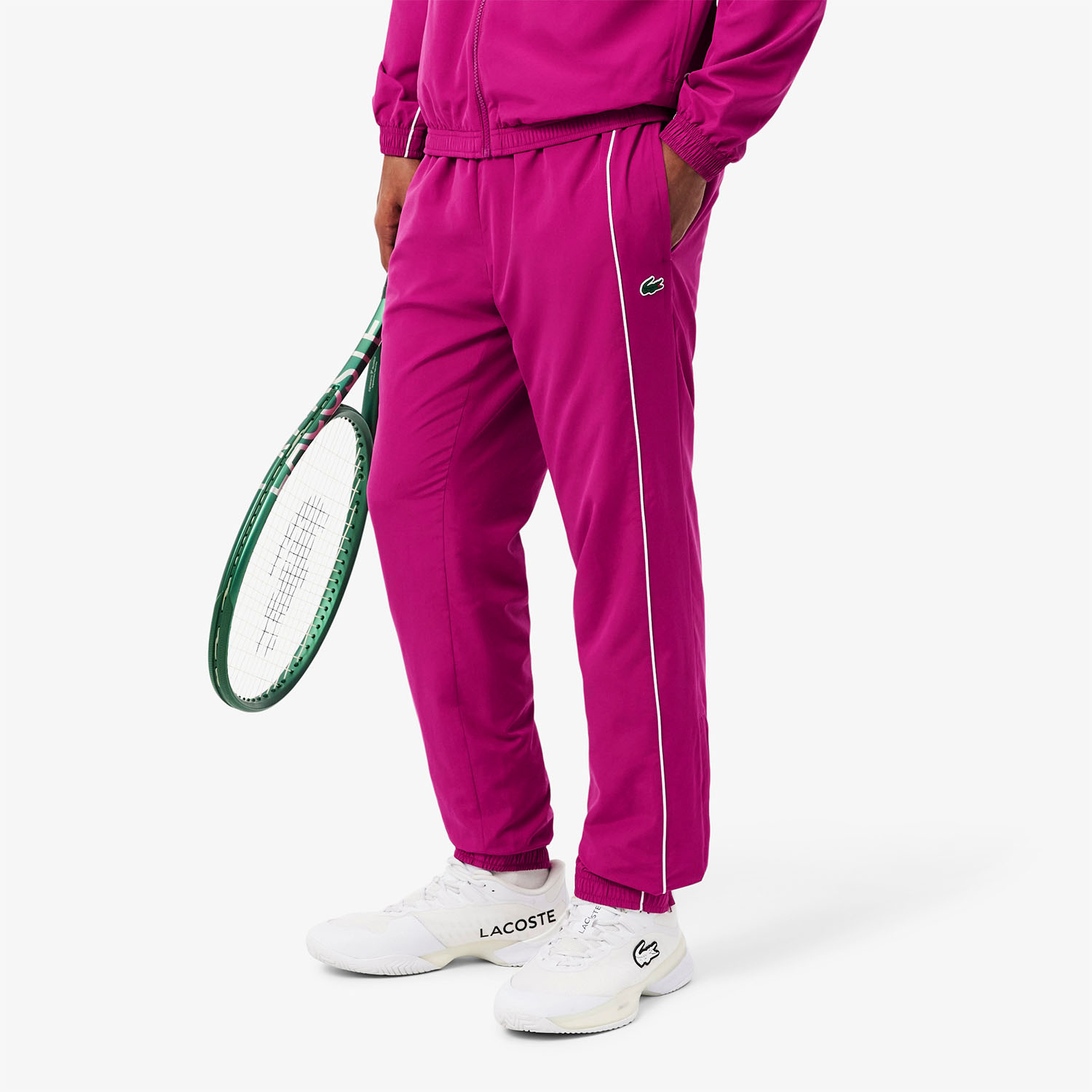 Lacoste Water Repellent Pantalones - Rose Fushia/Blanc