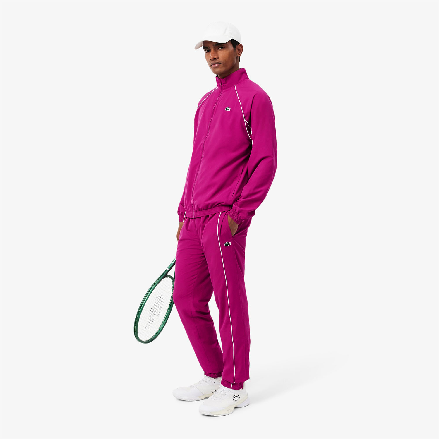 Lacoste Water Repellent Pantalones - Rose Fushia/Blanc