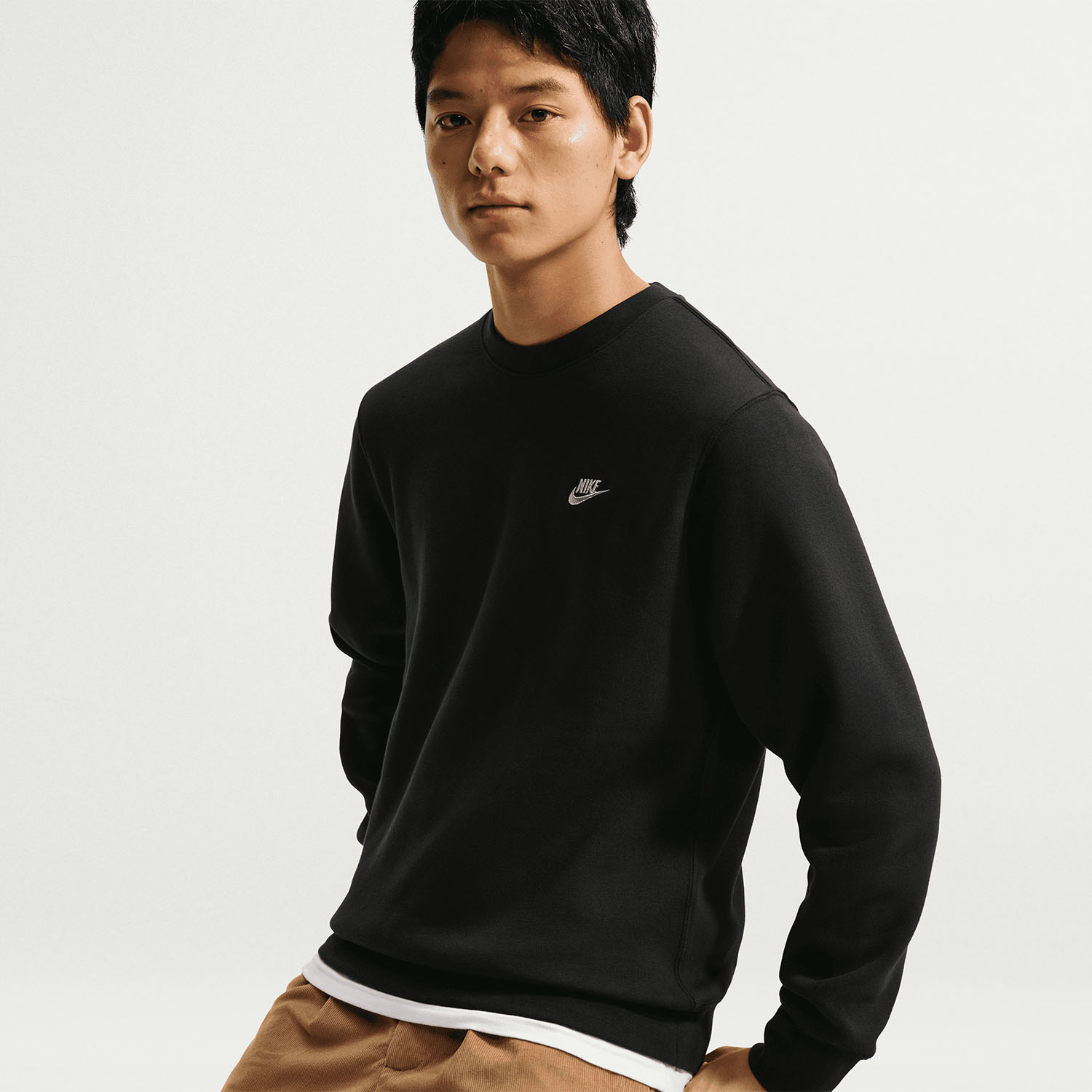 Nike Club Camisa - Black/Metallic Silver