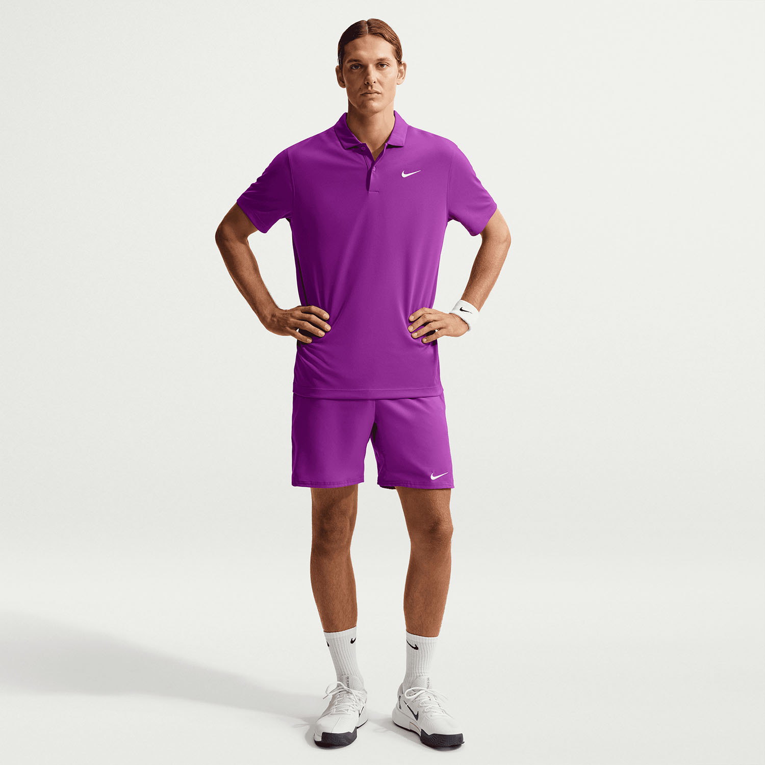 Nike Dri-FIT Solid Logo Polo - Bold Berry/White