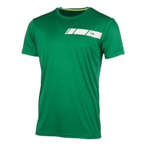 Camisetas de Tenis Hombre Dunlop Club Crew Camiseta  Green/White 71335