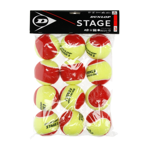 Dunlop Tennis Balls Dunlop Stage 3 Red  Pack of 12 Balls 601344