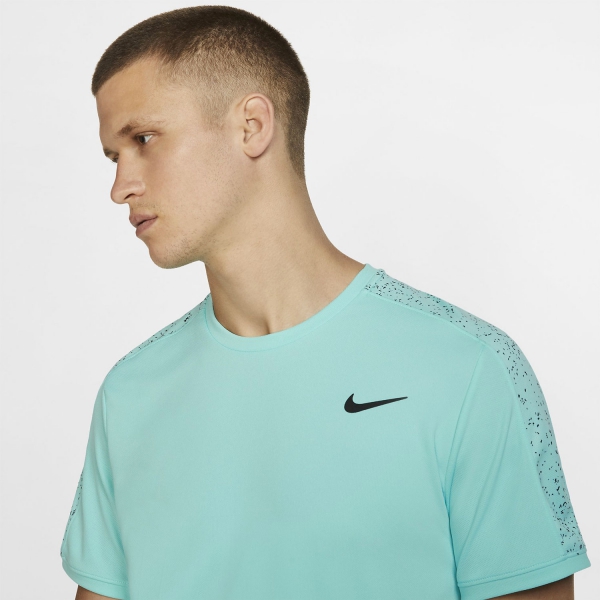 Nike Court Dry Men s Tennis T Shirt Light Aqua Black