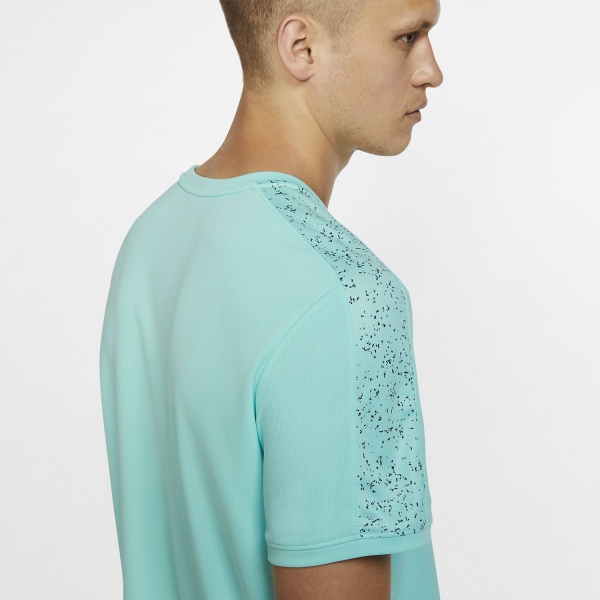 Nike Court Dry Men s Tennis T Shirt Light Aqua Black