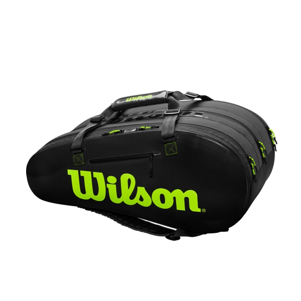 Wilson Super Tour 3 Comp x 15 Tennis Bag Black Green