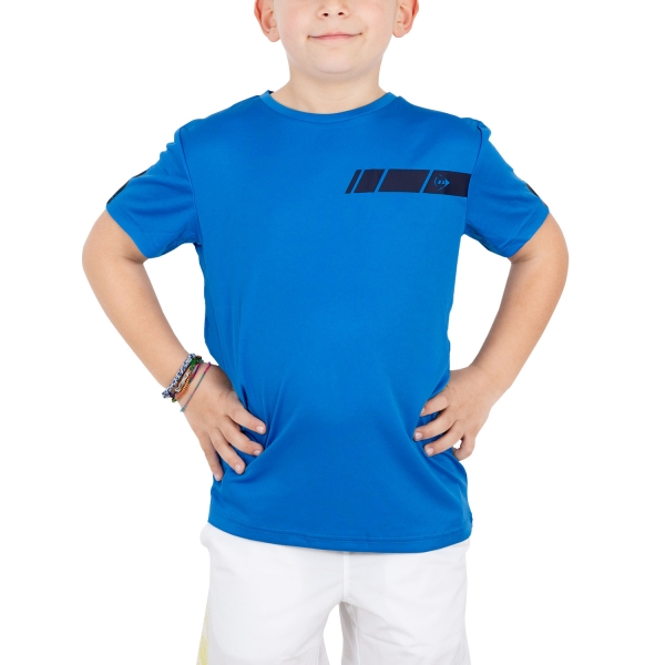 Polo e Maglia Tennis Bambino Dunlop Dunlop Club Crew TShirt Boy  Blue/Navy  Blue/Navy 71390
