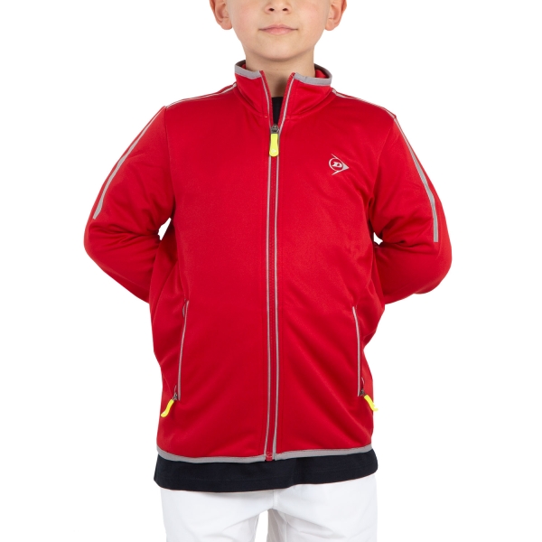 Tennis Jackets for Boys Dunlop Club Knitted Jacket Boy  Red/Silver 71397