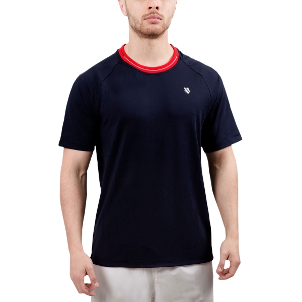 Men's Tennis Shirts KSwiss Heritage Classic TShirt  Navy/Red 102366400