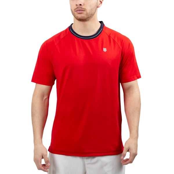 K Swiss Heritage Classic Men s Tennis T Shirt Red Navy