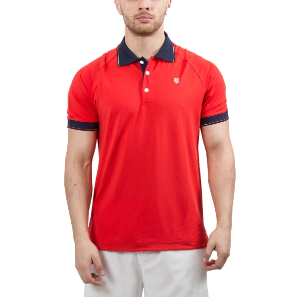 Men's Tennis Polo KSwiss Heritage Classic Polo  Red/Navy 102365600