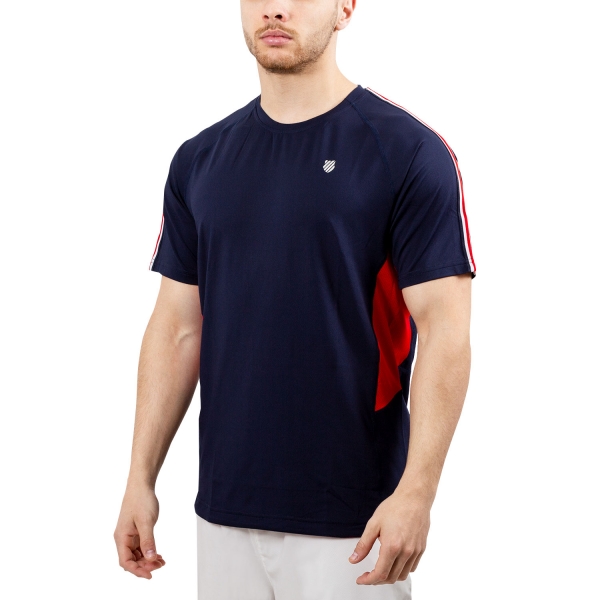 Men's Tennis Shirts KSwiss Heritage TShirt  Navy/Red 101909400EU