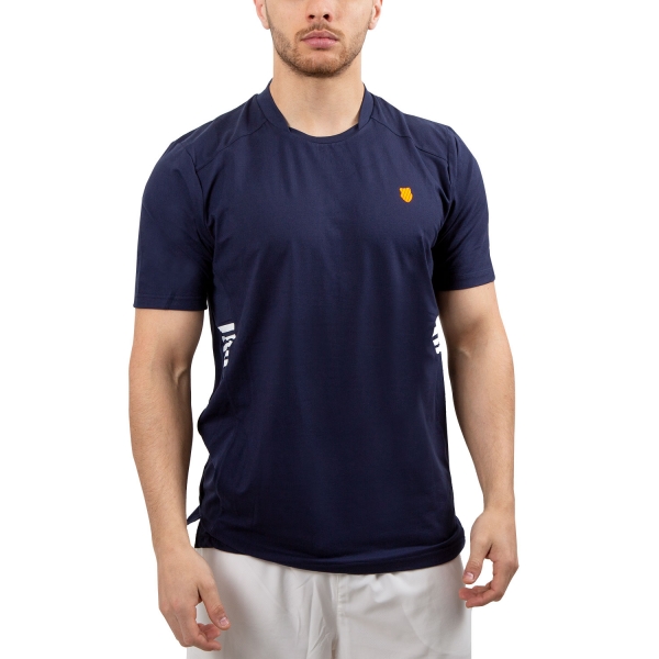 Camisetas de Tenis Hombre KSwiss Hypercourt Crew Camiseta  Navy/White 102355400