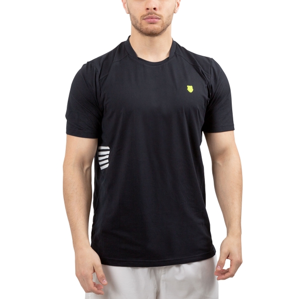 Men's Tennis Shirts KSwiss Hypercourt Crew TShirt  Black/White 102355008