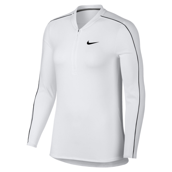 Nike Court Dry 1 2 Zip Women s Tennis Shirt White Black
