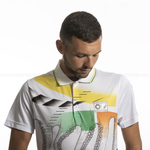 Australian for Octopus Ace Heritage Men's Tennis Polo White Australian for Octopus Ace Heritage Men's Tennis Polo White