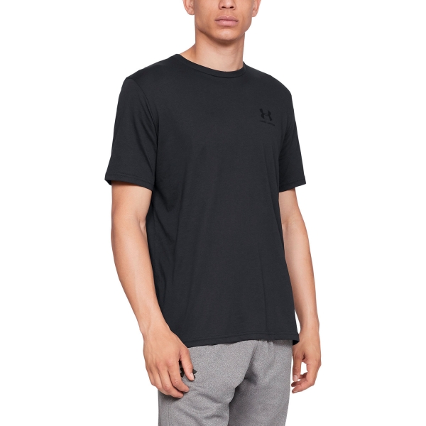 Men's Tennis Shirts Under Armour Sportstyle Left Chest TShirt  Black 13267990001