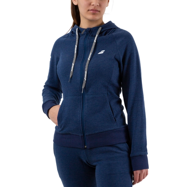 Women's Tennis Shirts and Hoodies Babolat Exercise Logo Hoodie  Estate Blue Heather 4WP11214005