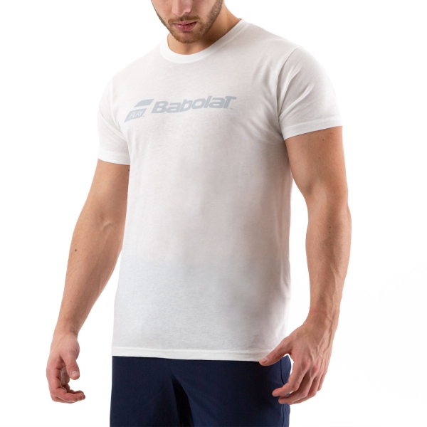 Maglietta Tennis Uomo Babolat Babolat Exercise Camiseta  White  White 4MP14411000