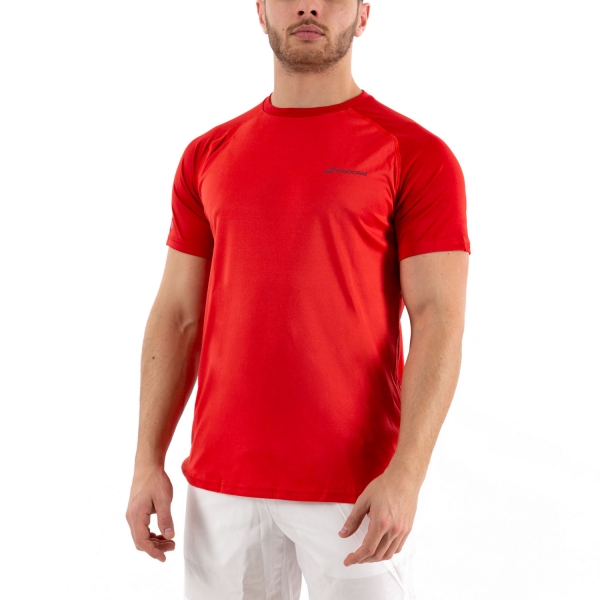 Camisetas de Tenis Hombre Babolat Play Crew Camiseta  Tomato Red 3MP10115027
