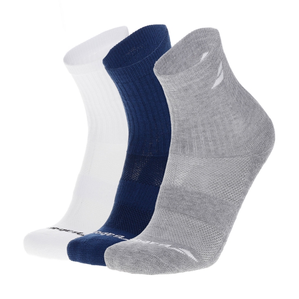 Tennis Socks Babolat Logo x 3 Socks Junior  White/Estate Blue/Grey 5JA13711033