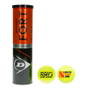 Pelotas Tenis Dunlop Dunlop Fort Clay Court Mister Tennis Logo  Tubo da 4 Palline 601318L