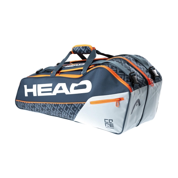 Head Core x 6 Combi Tennis Bag Grey Orange