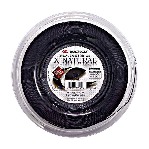 Multifilament String Solinco X Natural 1.30 200 m Reel  Black 1920084